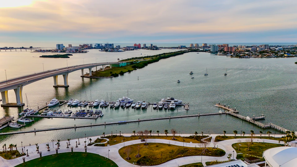 Waterfront park and bridge in Clearwater