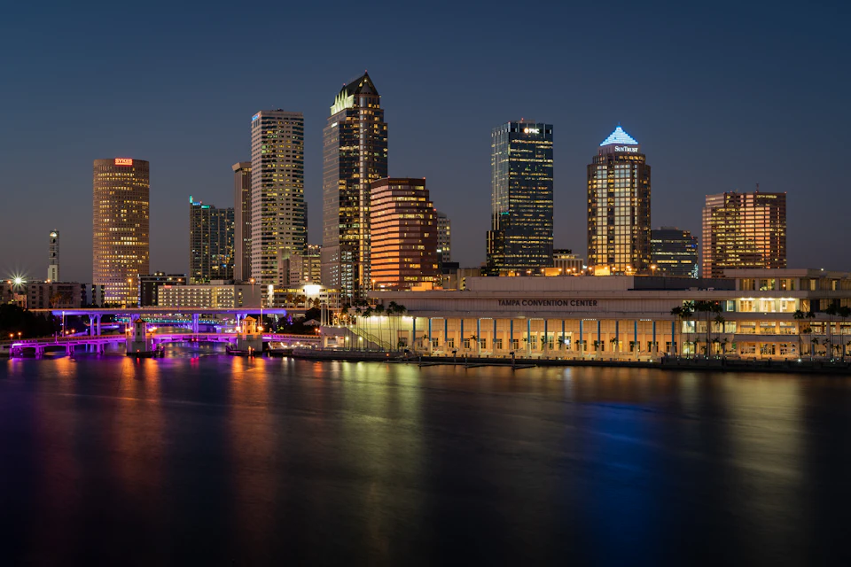 Tampa skyline across the water